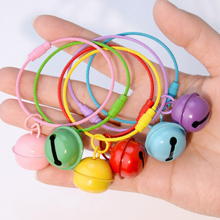 DIY candy color Bell keychain color paint wire ring student schoolbag pendant small gift doll ornaments
