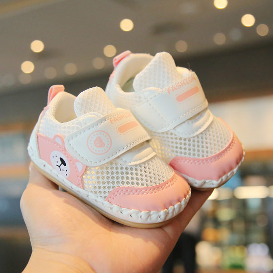 Baby shoes spring and autumn soft bottom male baby 0 1 year old female mesh breathable sandals toddler shoes summer hollow net shoes