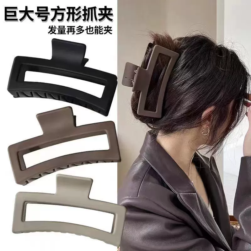 抖音同款超大号13CM盘发抓夹新款方块抓夹大号发卡法式古风鲨鱼厂