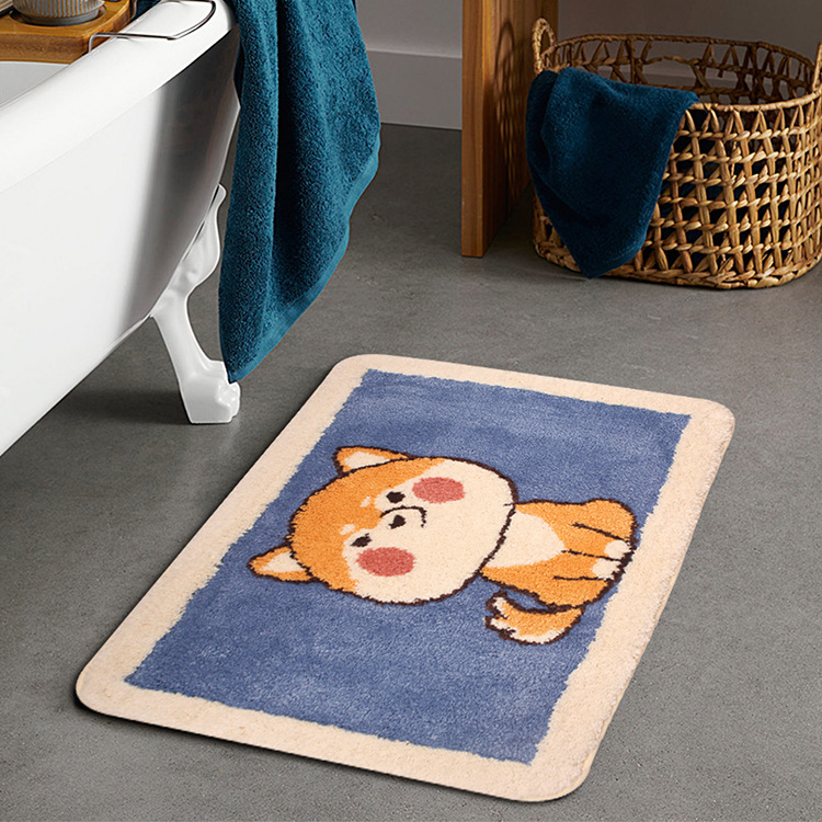 Alfombra con diseño de Shiba Inu y Akita, absorbente y antideslizante, ideal para baño o entrada, suave y duradera