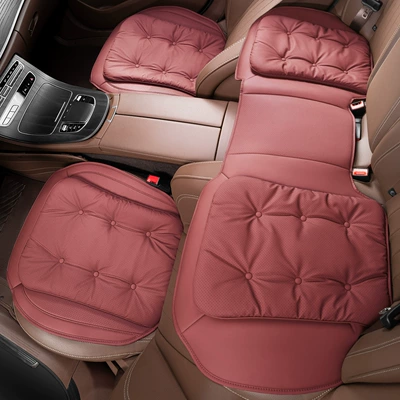 Seat Cushion, Anti-Fouling Leather Car Seat, Four Seasons Pad - volcano-red-full-car-three-piece-set-no-standard-model-please-note-the-car-logo