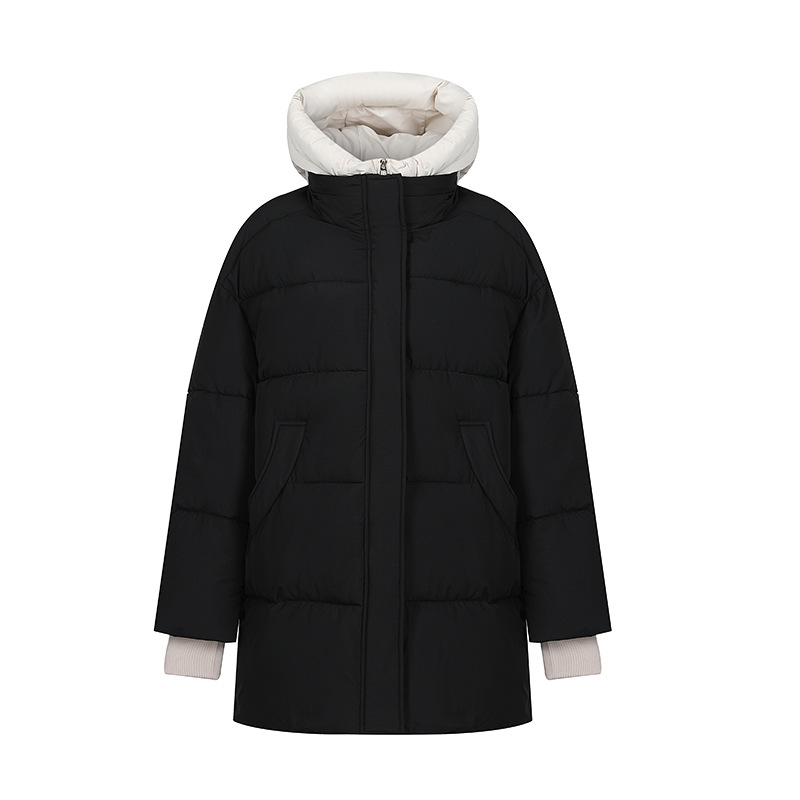 2025 invierno nuevo color de contraste de ropa de algodón de moda de mujer chaqueta de algodón gruesa chaqueta casual con capuz image 6