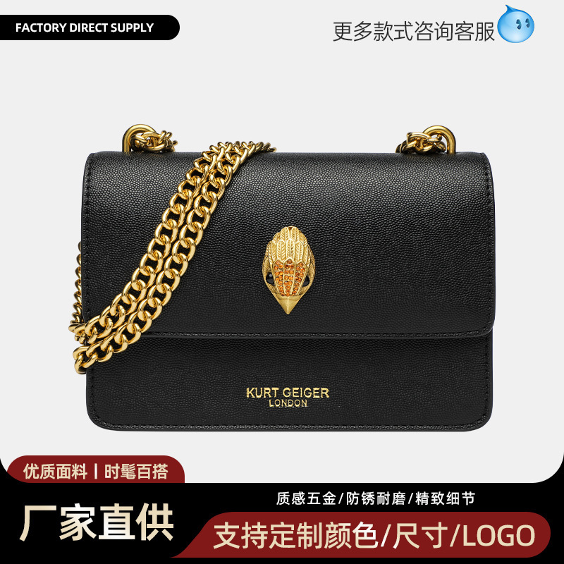 Cross-Border Luxury Snakeskin Bright Color Women's Handbag With Eagle Head Hardware Decoration Shoulder Bag