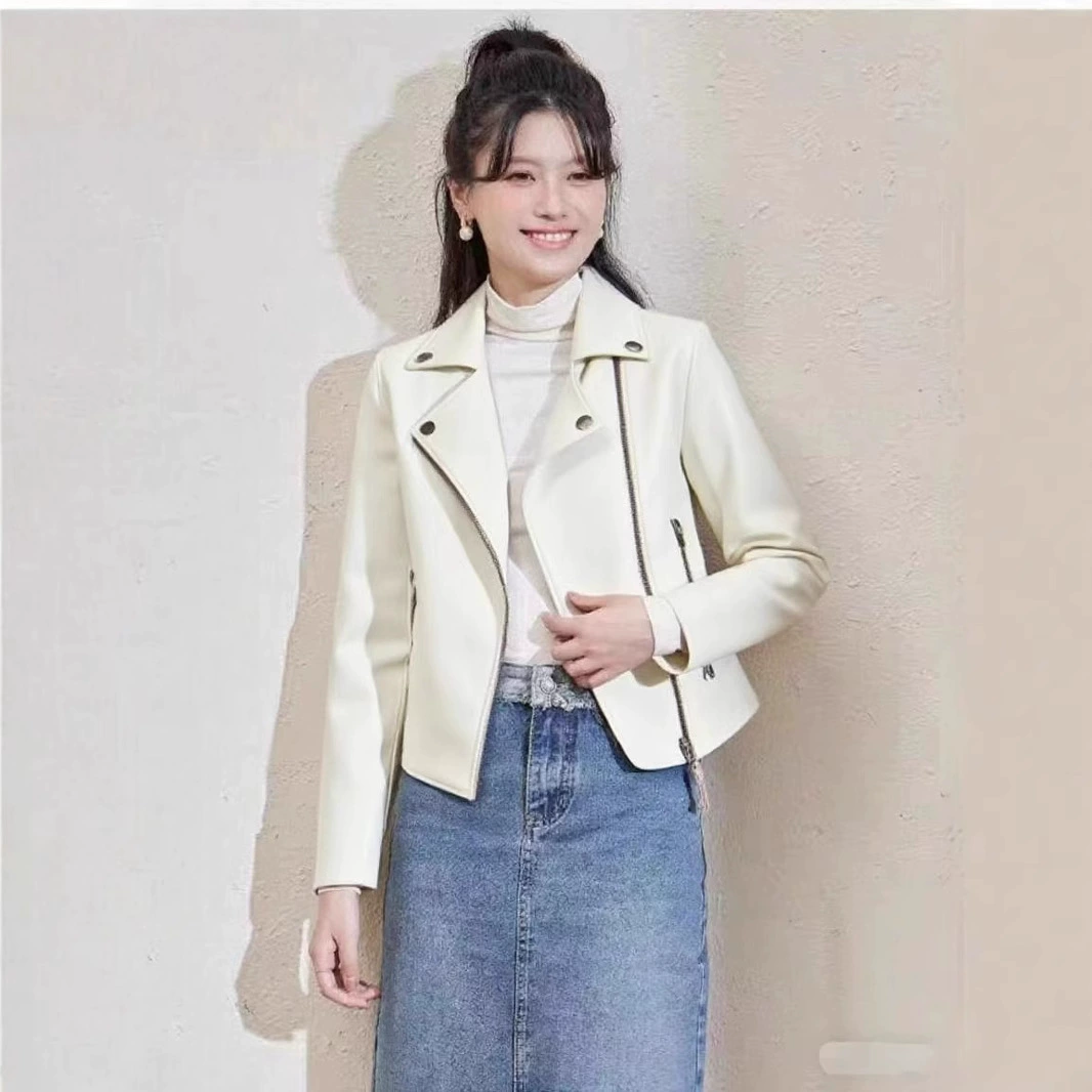 Autumn polyurethane short jacket, Korean style, plus size
