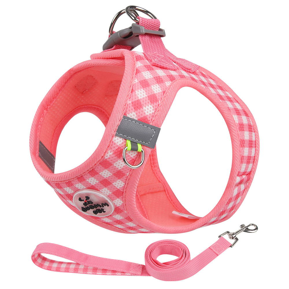 Arnés nuevo para gatos con un moderno diseño a cuadros, arnés antiescape para mascotas, arnés universal para gatos y perros.