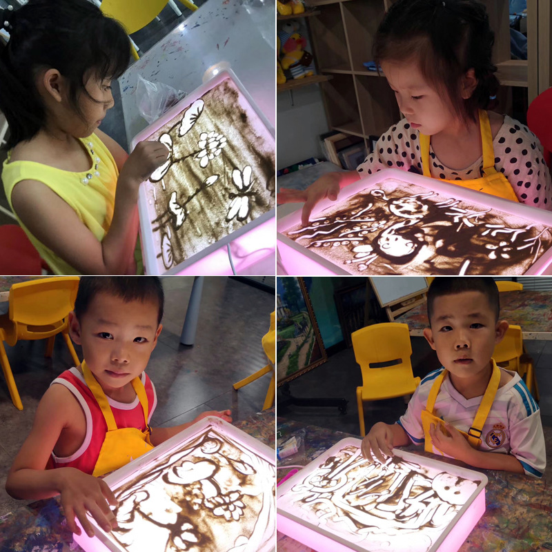 Tiktok caliente DIY hecho a mano pintura de arena para niños juguetes de mesa de jardín de infantes pintura de arena traje creativo graffiti juguetes educativos