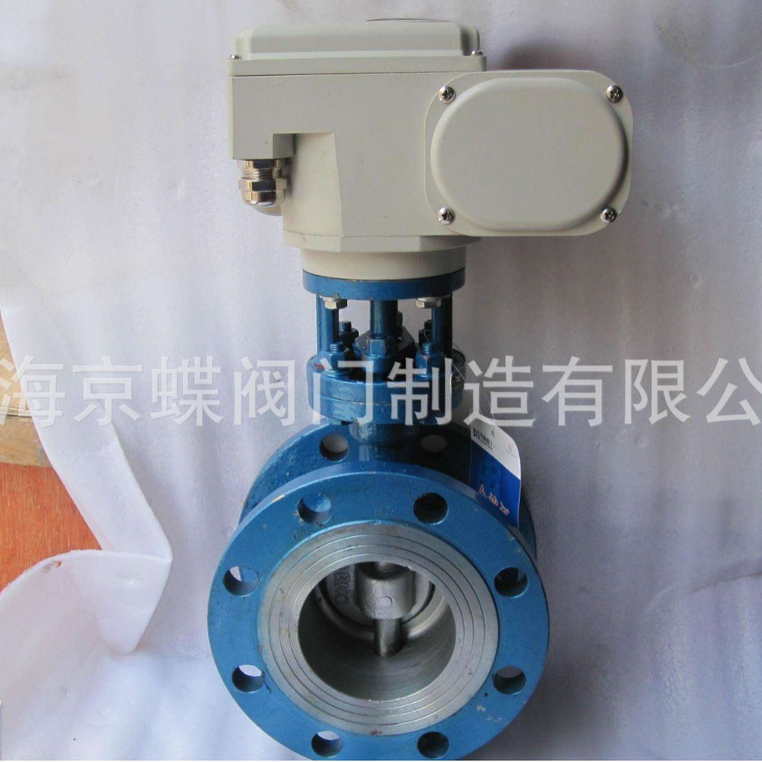 上海京蝶精工阀门D973H电动对夹蝶阀涡轮三偏心硬密封法兰蜗轮