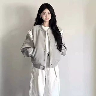 2026新款秋季宽松版卫衣夹克短外套女棒球服开衫拉链短款上衣女