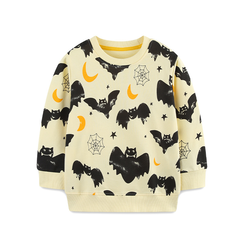 26 nuevas sudaderas de otoño para niños, sudaderas de manga larga con estampado de dibujos animados de Halloween, sudaderas de cuello redondo para niños, sudaderas infantiles transfronterizas