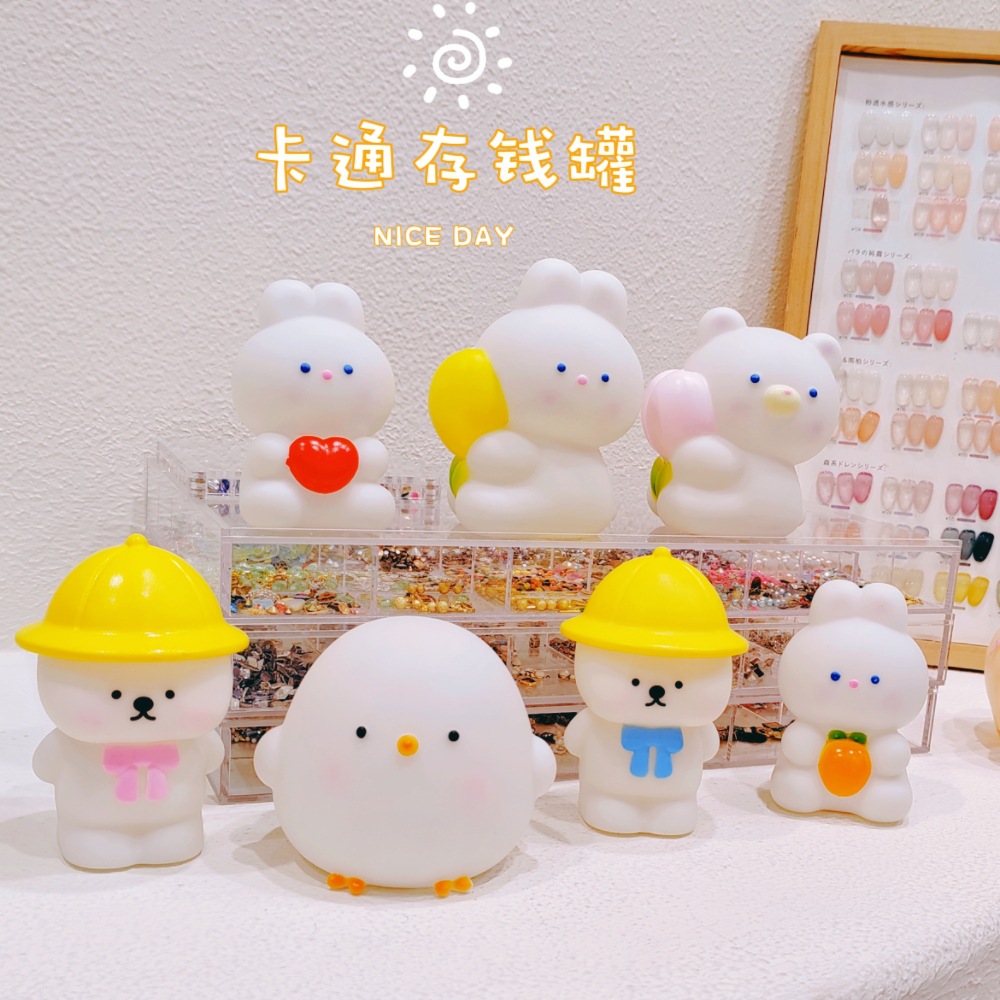 Creative New Rabbit Money Bank, with Porcelain Anti-Slip Base, Cute and Adorable, for Children, Can Be Deposited and Withdrawn, Savings Bank, Small Gift