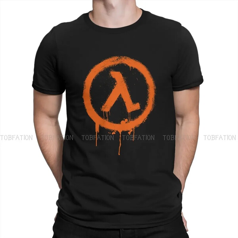 Half-Life Game T-Shirt for Men, Featuring a Rising and Shining Humorous Design, Casual T-Shirt with a Novel New Design, Loose Fit, Black Cotton