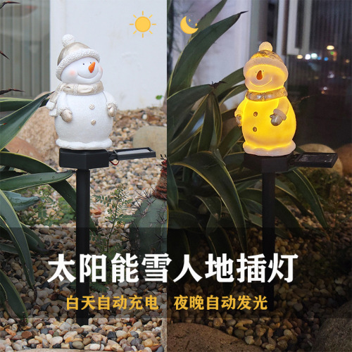Cross-border solar snowman ground lights resin Christmas outdoor courtyard lawn garden waterproof landscape decorative lights