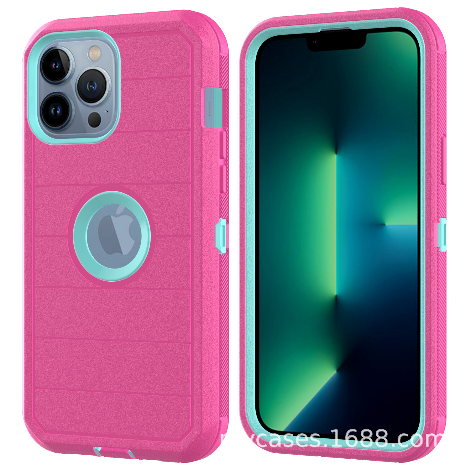 Aplicable a IPHONE 15 tres en uno Carcasa protectora de robot rayado tres en uno con clip trasero