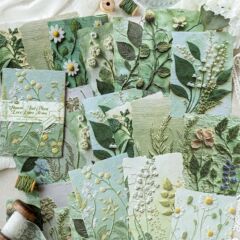 Momo レトロエンボス植物素材紙花と草ラブレターシリーズハンドブック痛バッグトウモロコシ diy 背景ベース紙