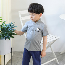 男童t恤新款 休闲女童短袖韩版中性纯棉一件代发 翻领童装POLO衫