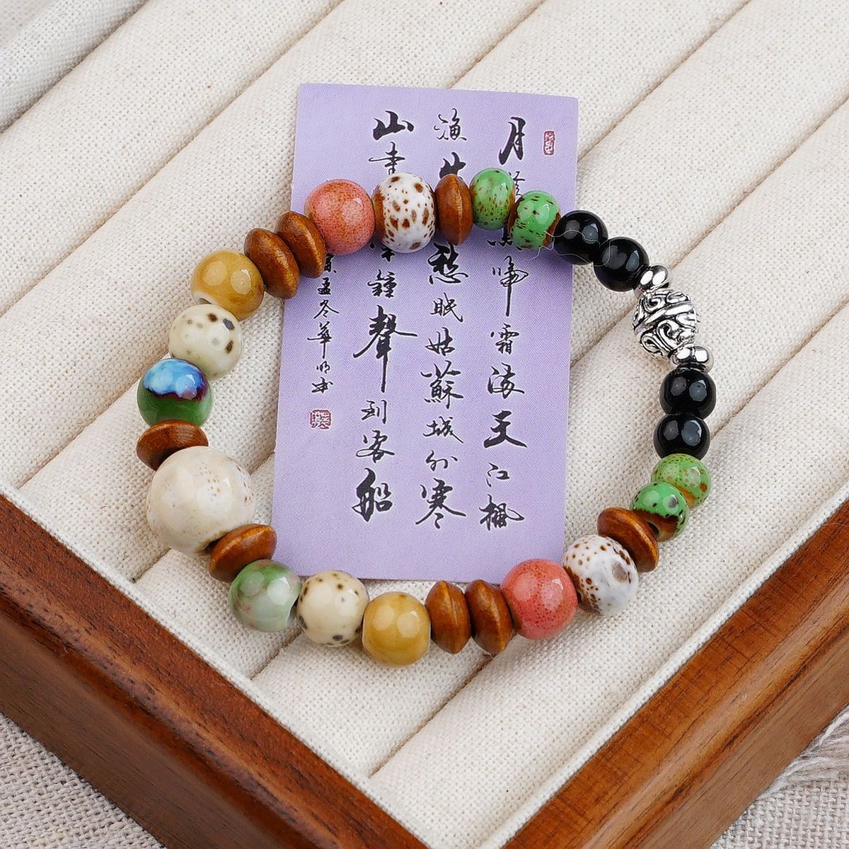 Jingdezhen pulsera de cerámica de verano mujer alta sensación galletas serie de gatos nicho diseño universal pulsera alta sensación