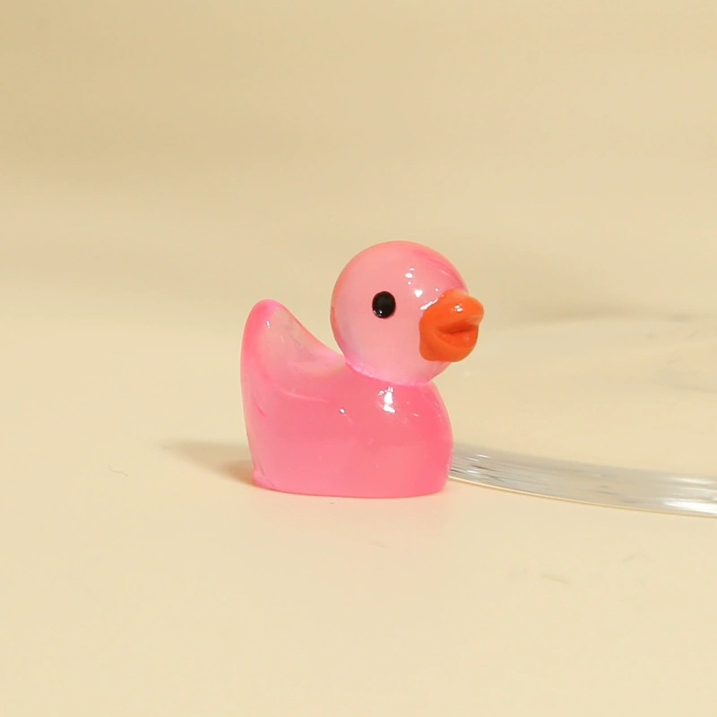 Miniature duck accessory, handmade minifigure prop for micro landscapes, solid & glow colors