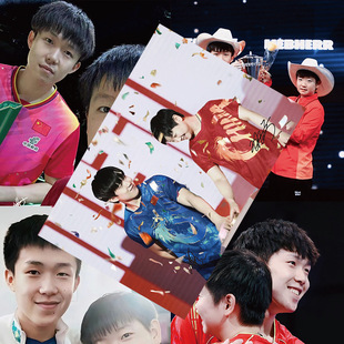 Sha Head Combination Poster 1 Set of 8 Wang Chuqin Sun Yingsha CP Competition Photo Stickers Dormitory Wall Stickers