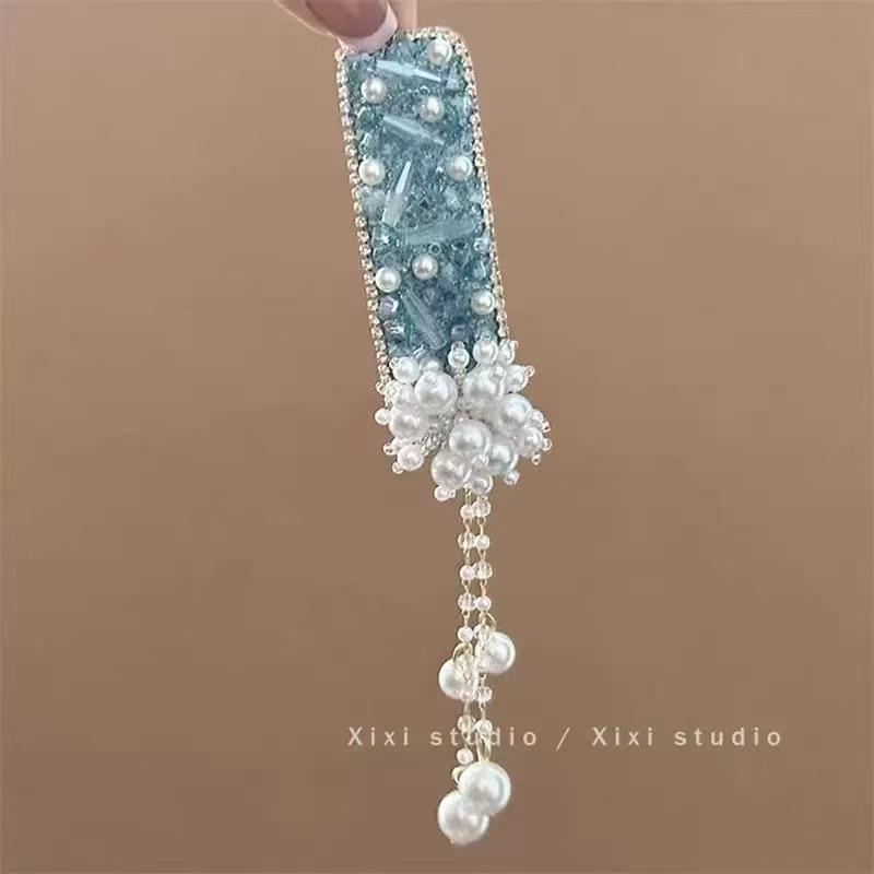 璀璨星河~黑曜石闪钻名族风铃铛流苏发夹女感甜美前额侧边夹包邮|undefined