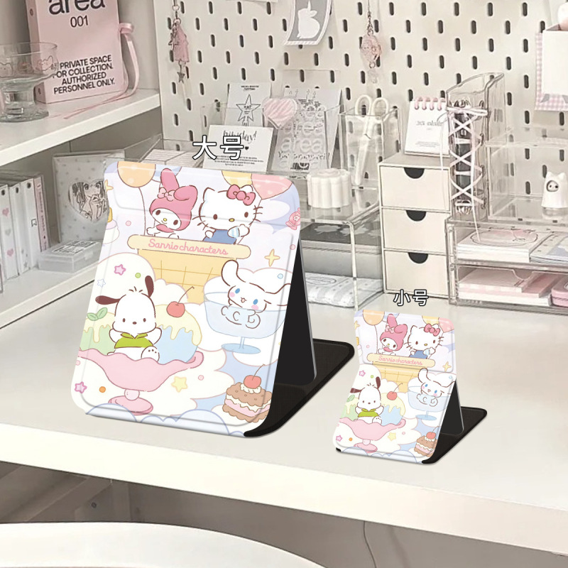 サンリオミラー クロミ折りたたみミラー シナモンドッグ ハローキティ パチャドッグメロディー 卓上化粧鏡|undefined