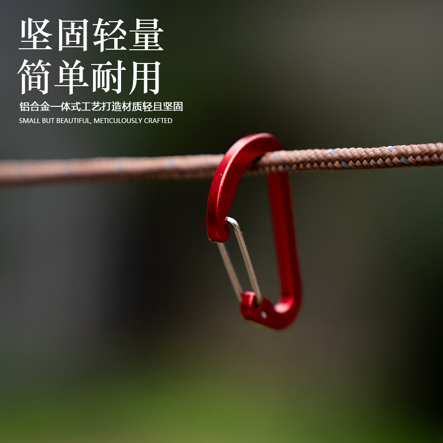 Backpack D-type hook fastener outdoor multi-functional climbing buckle equipment hook keychain water bottle aluminum alloy