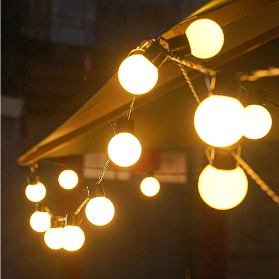 G50 bulb light string large ball canopy tent camping light string outdoor courtyard balcony camp decorative colored lights