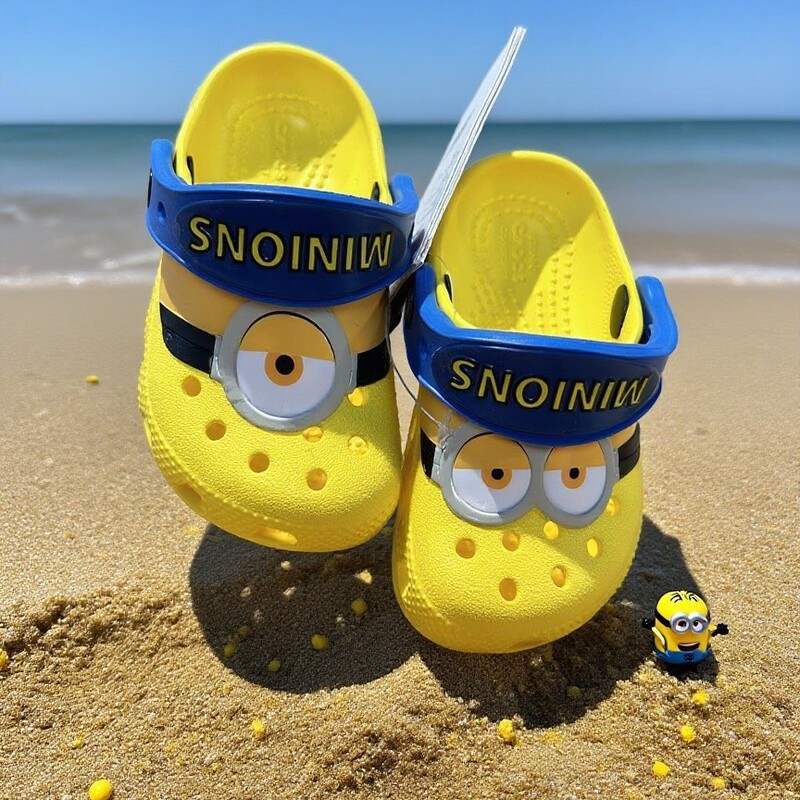 Cartoon Minions Pikachu Ice Cream Print Boys' and Girls' Beach Clogs Non-Slip Sandals Cartoon Minions Pikachu Ice Cream Print Boys' and Girls' Beach Clogs Non-Slip Sandals