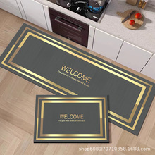 纯色welcome字母厨房地毯吸水防滑套装地垫厨房垫简约家用脚垫