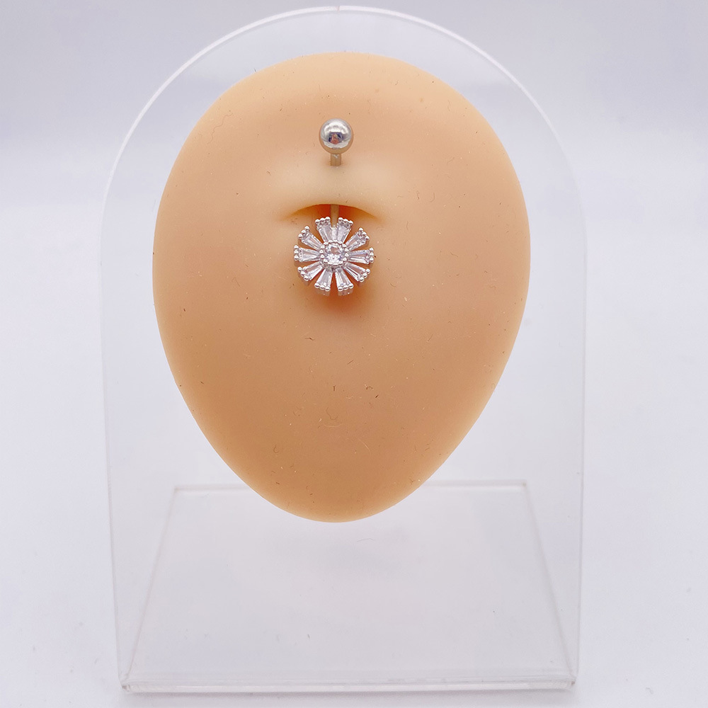 Butterfly And Heart Zircon Belly Button Ring Navel Piercing_voghion.com