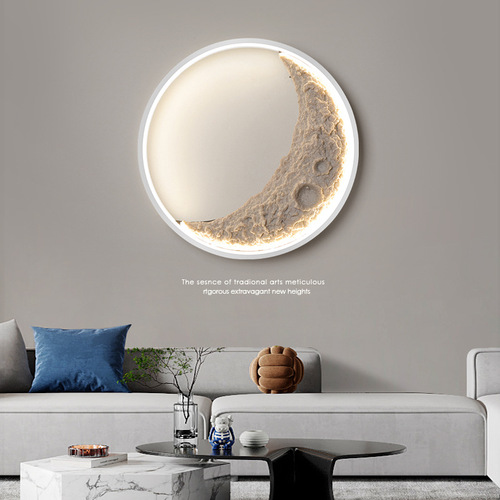 Internet celebrity moon wall lamp  new creative background wall decorative lamp living room bedroom wall lamp crescent lamp