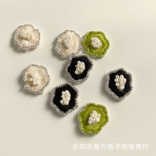 串珠刺绣diy半成品复古时尚潮流衣服手缝贴片发夹耳饰品材料配件