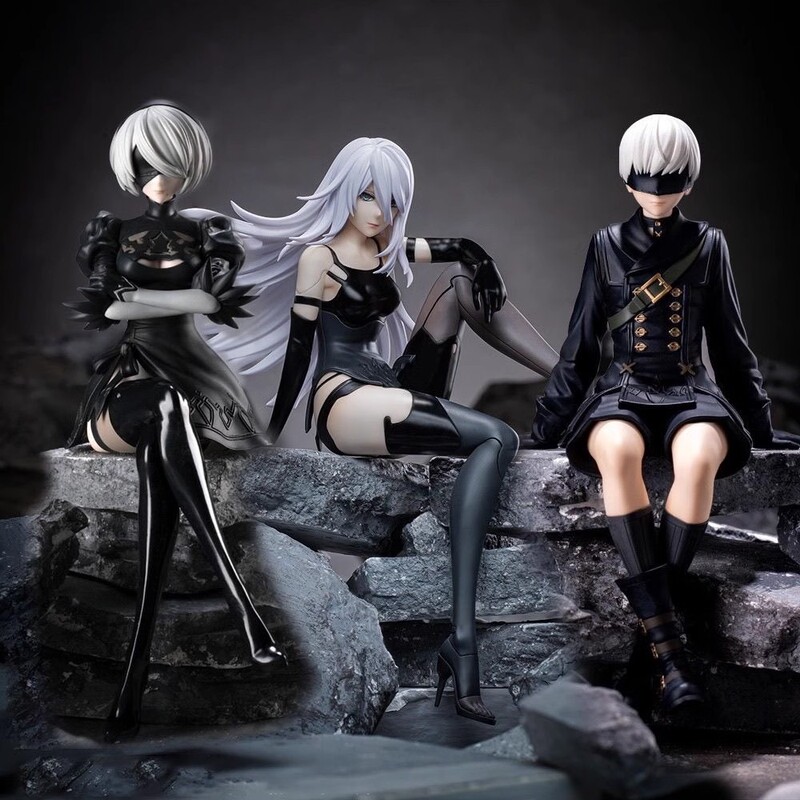 Nier Automata Sitting Beautiful Girl Figure 2B Little Sister Chassis Car Anime Peripheral Two-Dimensional Ornament