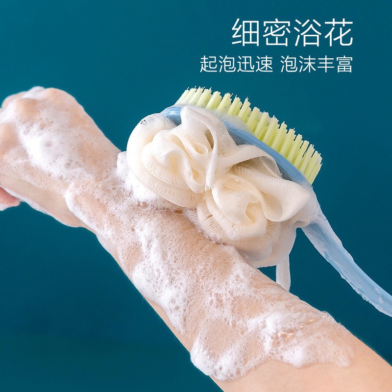Cepillo de baño de mango largo cepillo de baño de pelo suave flores de baño domésticas para adultos espalda espumosa bola de baño al por mayor