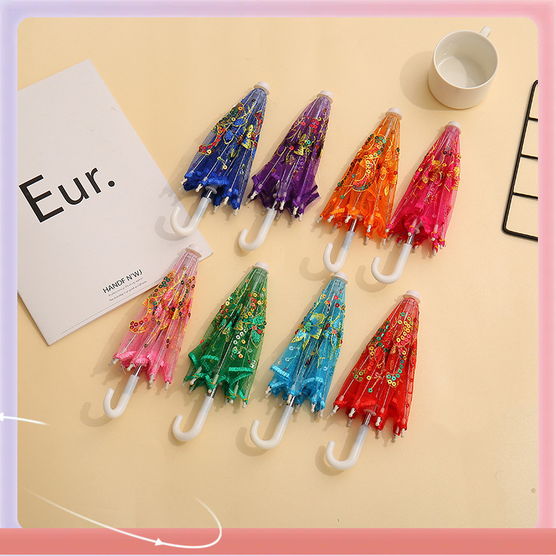 ➺迷你工艺蕾丝伞布娃娃玩具伞装饰伞摄影道具伞舞蹈伞小伞影楼批