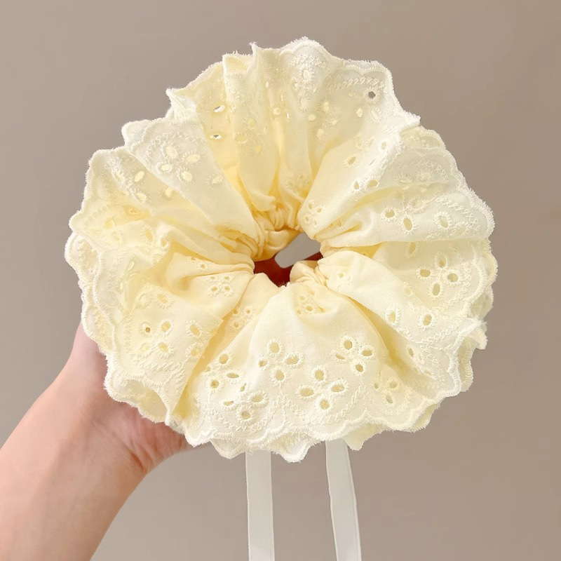 Nuevo estilo francés elegante chica con cola de caballo temperamento cuerda para la cabeza sentido de alta gama bola cuerda para el cabello moda estilo de explosión intestino grueso