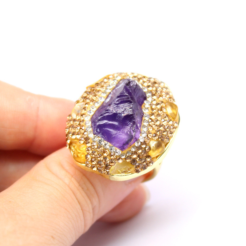 25g Weight Open Rings Classification Adjustable Ring Size 1 Piece Quantity Holiday, Daily Occasion natural stone Material Geometric Pattern Unisex Gender Plating, Healing Design Vintage Style, Classic Style Style Unisex Natural Stone Plating Healing Geometric Open Rings Healing Crystals Jewelry 14