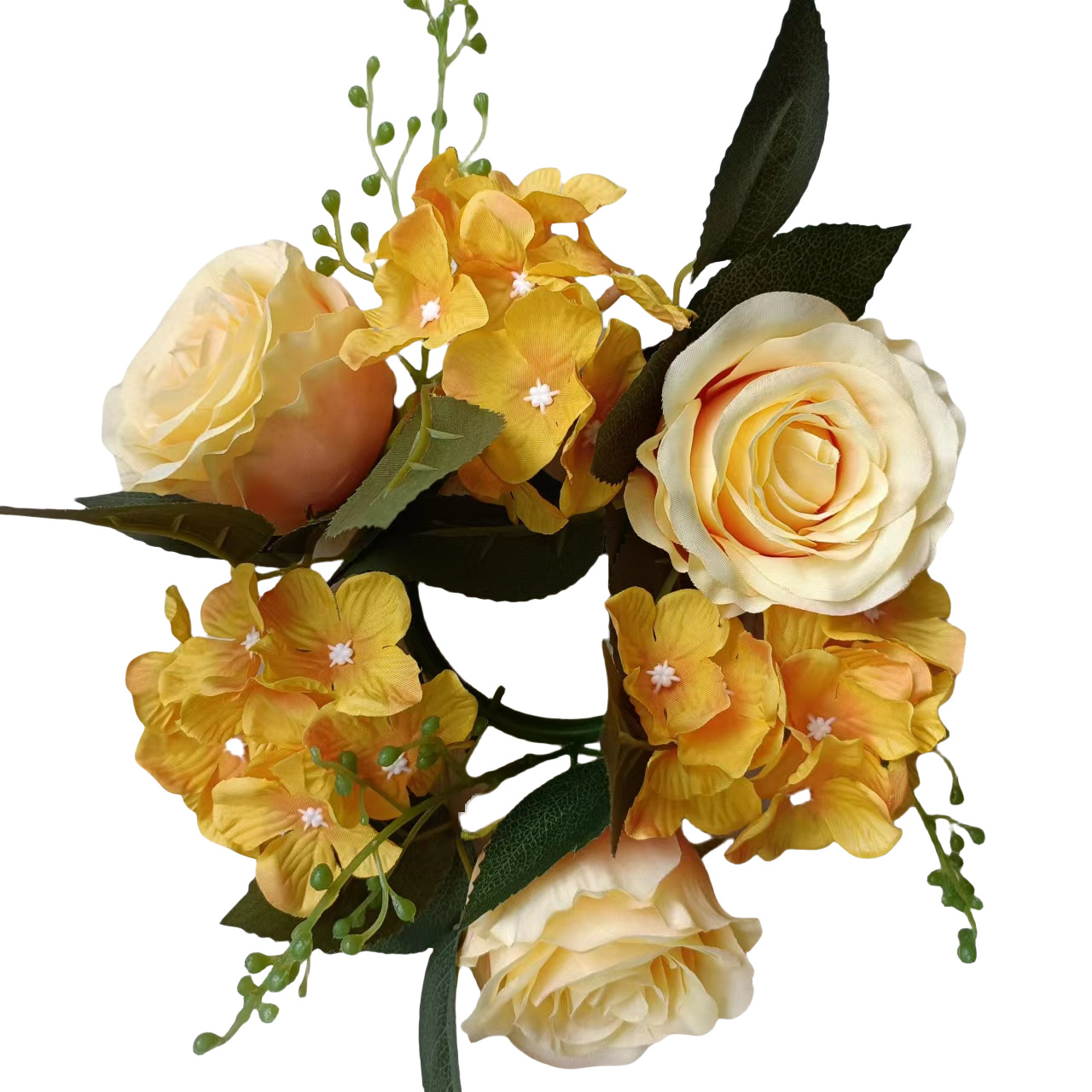 Estilo Europeo artificial Rose Garland 20CM Garland Candelabro de Navidad decoración ventana apoyos mesa de comedor decoración de la boda flor falsa