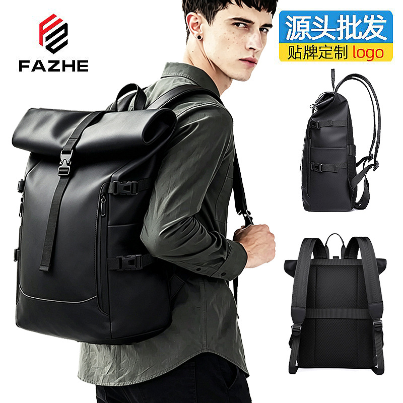 Mochila Enrollable para Computadora de PU Resistente al Desgaste para Viajes y Uso Escolar