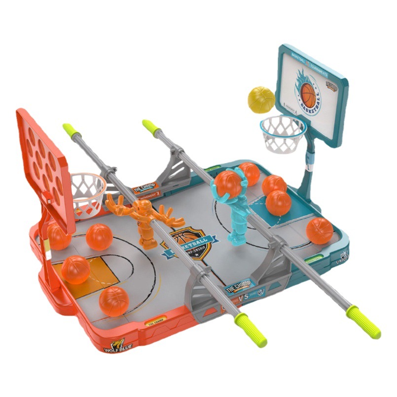 En stock al por mayor creativo competitivo de escritorio dedo baloncesto traje interacción padre-hijo naranja azul goma mini juguete de tiro