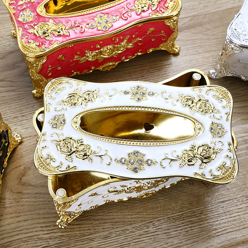 Home living room decoration supplies European style plastic tissue box home living room paper box creative decoration paper drawer box