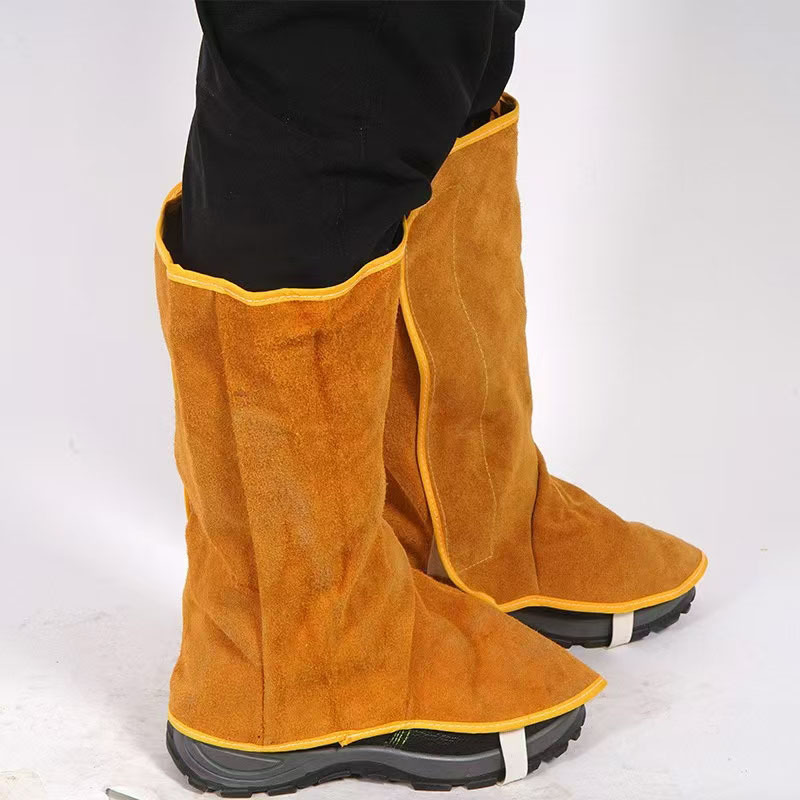 Ropa de protección de soldador, protector de piernas de piel, cubierta de pie, gorra, gafas, sombrero, denim, delantal de lona de algodón, guantes de soldadura