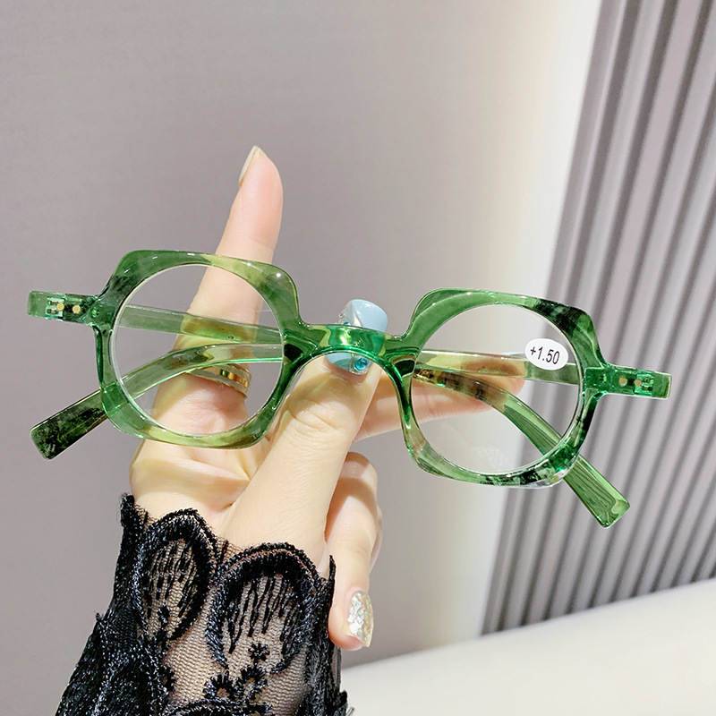 Retro marco anti-luz azul gafas de edad hombre cóncavo marco de arte gafas de edad edad moda personalidad gafas de edad mujer