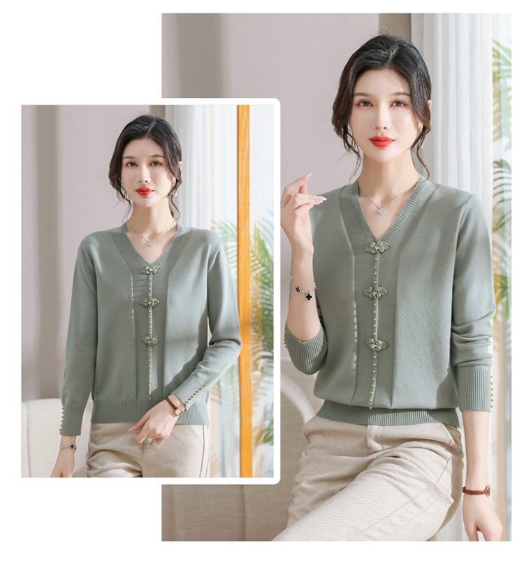 E5894 810K ÁO LEN NỮ TAIRYA ÁO LEN MÙA XUÂN THU ĐÔNG TRUNG NIÊN CỔ CHỮ V THỜI TRANG NỮ G03 SẢN PHẨM MỚI