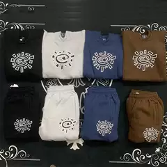 ADWYSD Sun Swirl Fleece-Lined Sweatshirt and Sweatpants Set, Hoodie and Jogger Pants, Casual Streetwear Two-Piece Set