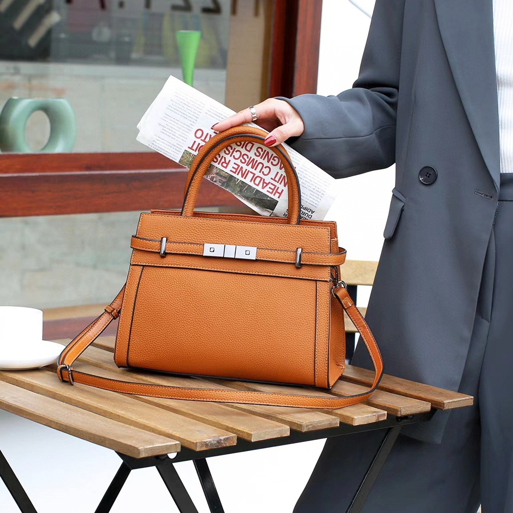 Cross-border Top Grain TOGO Leather Handbag Fashion Small Square Bag Genuine Leather Women's Bag New Autumn Winter Versatile Shoulder Bag - Thumbnail 2