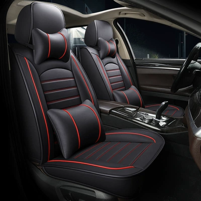 Cover for All Seasons, Seat cushion, seat cover - black-and-red-luxury-version-2-seats