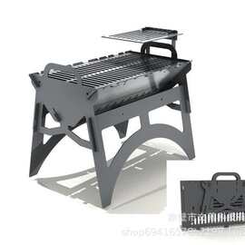 跨境新款CollapsibleBBQGrill forEasyStorage Steel可折叠烧烤架