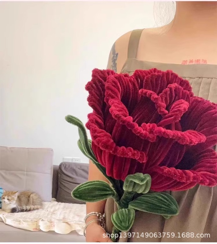 超大巨型玫瑰扭扭棒花束手工diy编织材料包成品母亲情人节520礼物|undefined