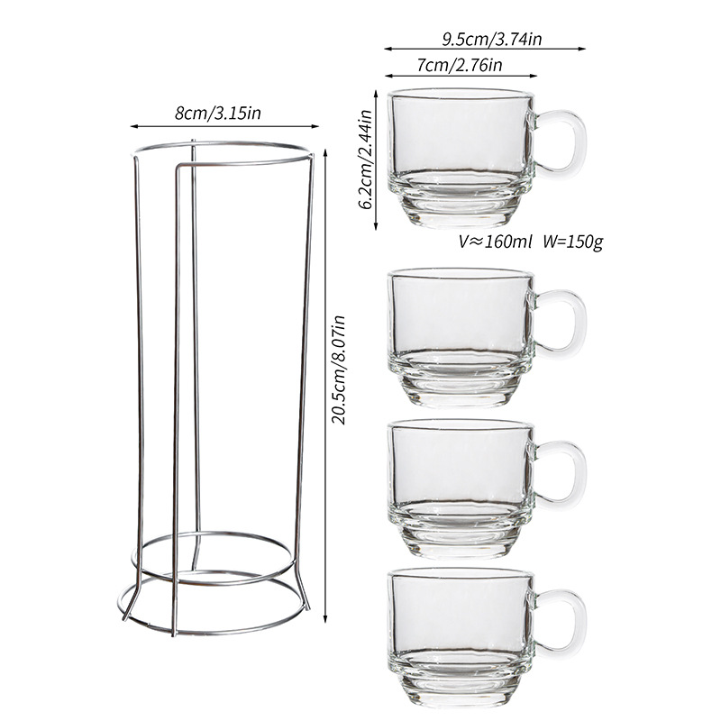 Taza de café americana transfronteriza de alto valor Taza de vidrio Diseño de plato Té de la tarde de sentido avanzado Taza de vidrio con leche condensado
