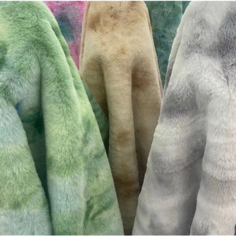 1200 gramos de tela de lana de conejo teñida 20MM siete arco iris tela de lana de conejo de ropa zapatos sombreros bufandas